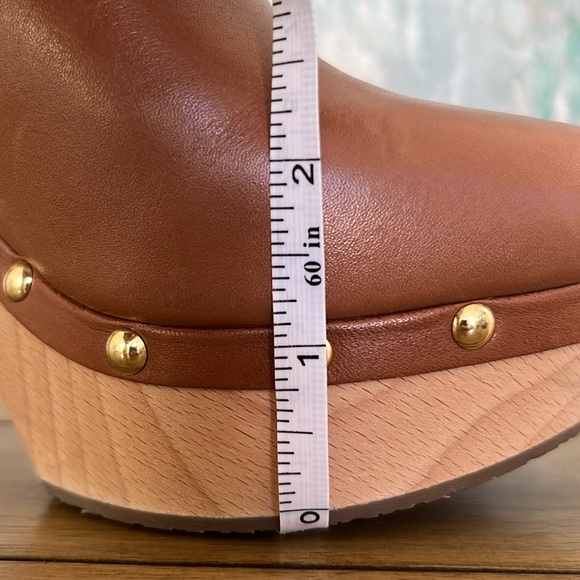 NWOT MICHAEL Michael Kors Adjustable Leather Studded Platform Slingback - Picture 5 of 11